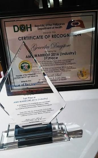 Generika Drugstore Receives DOH Award for Public Health Advocacy