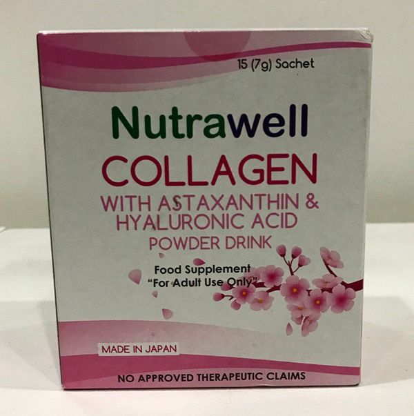 Nutrawell Nutraceuticals Food Supplements Collagen with Astaxanthin and Hyaluronic Acid