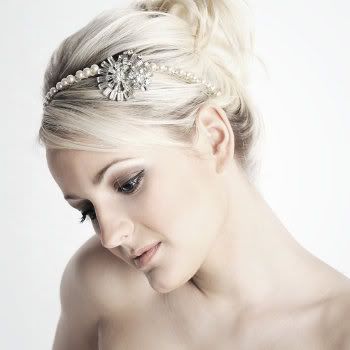 Vintage pearl bridal headband