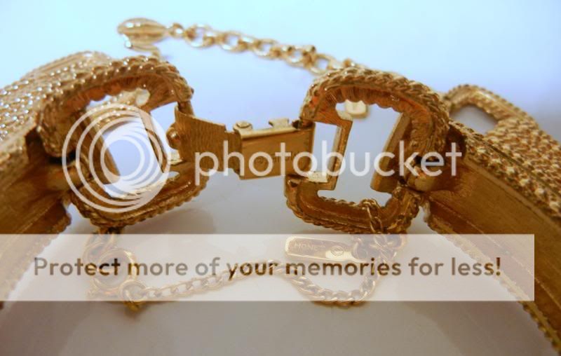 Vintage Monet Designer Gold Plate Necklace Bracelet Set  