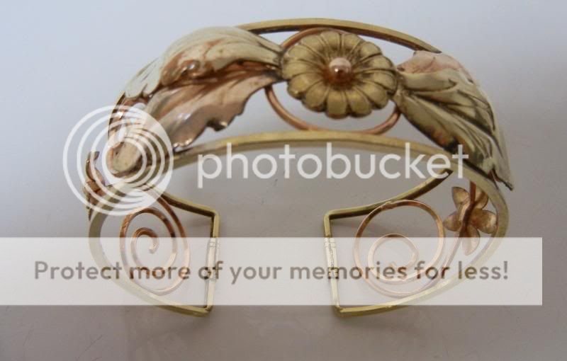Antique Krementz 12k Gold GF 3 Color Bracelet Bangle  