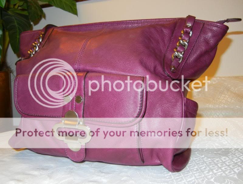 Makowsky Large Soft Purple Leather Handbag Tote  