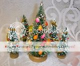 Vintage Bottle Brush Christmas Tree Mica Glitter Starburst Mini 