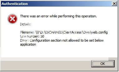 Authentication error message - IIS 7 - Exchange 2010 : The Official ...